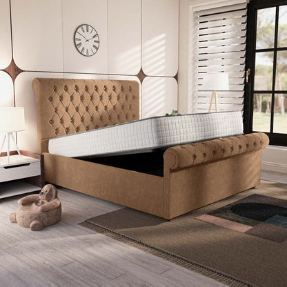 Berlin Upholstered Ottoman Bed - Mink Naples