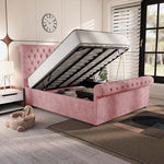 Berlin Upholstered Ottoman Bed - Pink Coniston