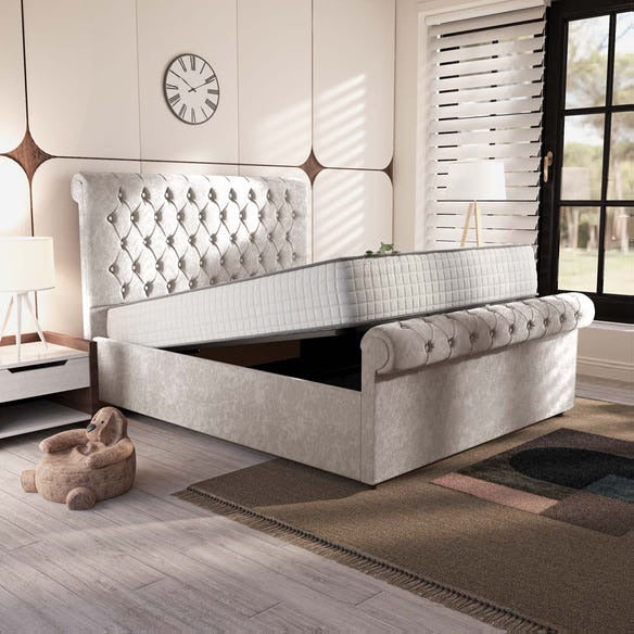 Berlin Upholstered Ottoman Bed - Seal Grey Naples