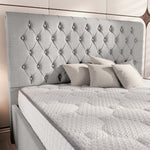 Berlin Upholstered Ottoman Bed - Silver Linoso
