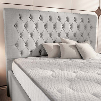 Berlin Upholstered Ottoman Bed - Silver Linoso