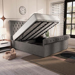 Berlin Upholstered Ottoman Bed - Slate Grey Naples