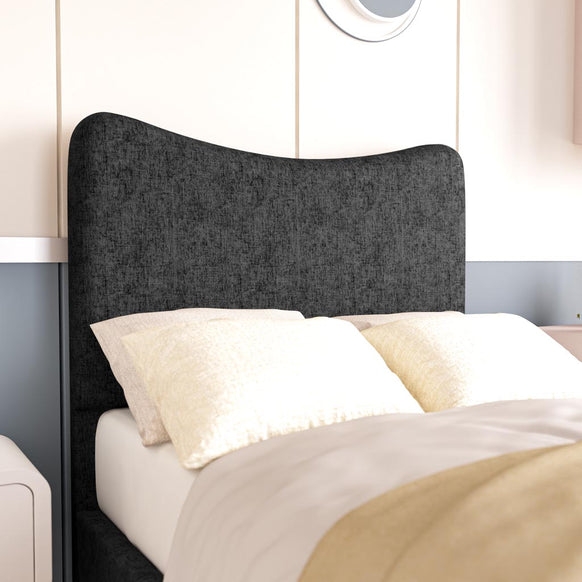 Cairo Kids Upholstered Bed - Black Chenille