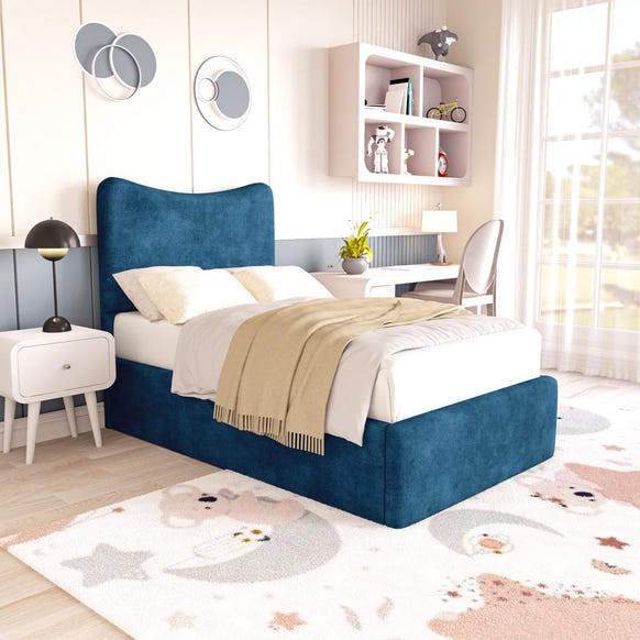 Cairo Kids Upholstered Bed - Blue Coniston