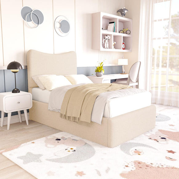 Cairo Kids Upholstered Bed - Cream Boucle