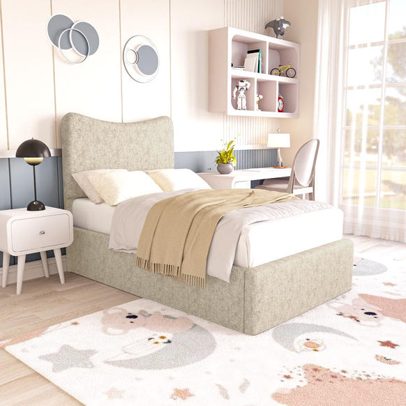 Cairo Kids Upholstered Bed - Cream Chenille