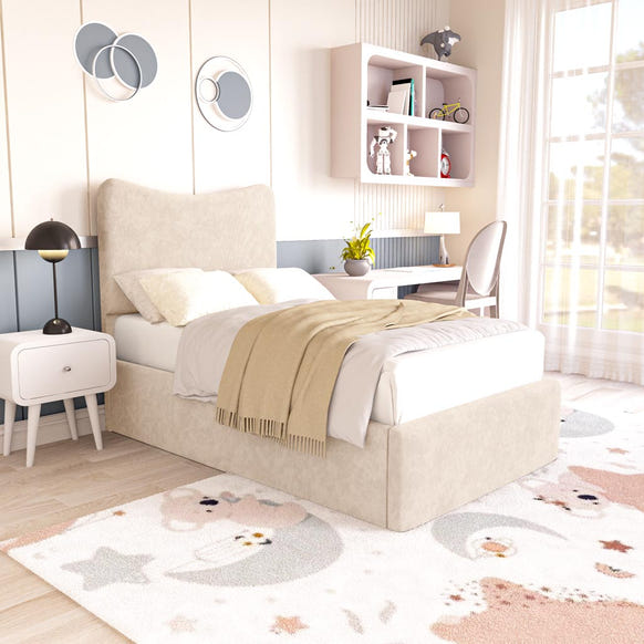 Cairo Kids Upholstered Bed - Cream Naples