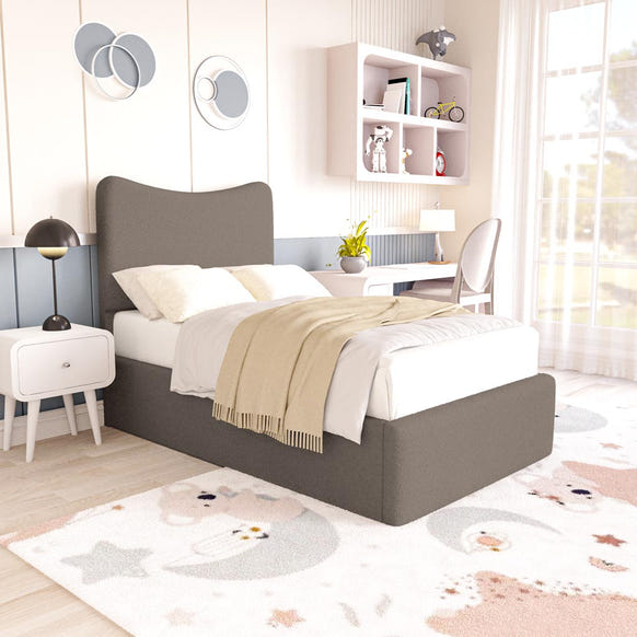 Cairo Kids Upholstered Bed - Mink Boucle