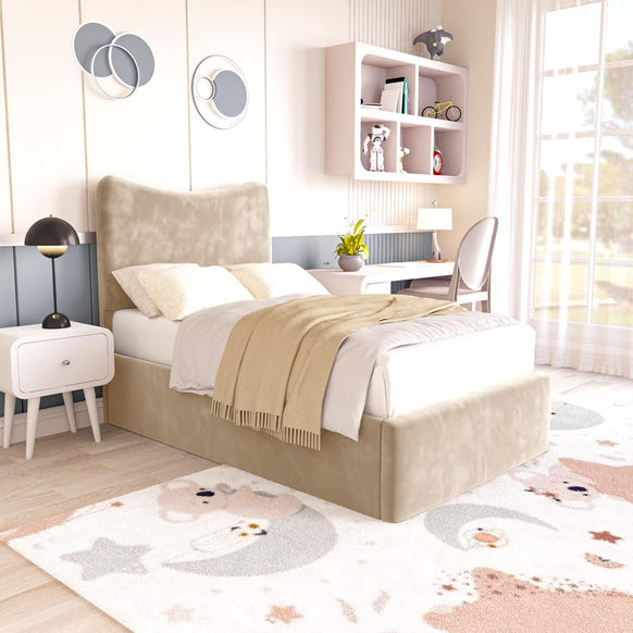 Cairo Kids Upholstered Bed - Mink Plush Velvet