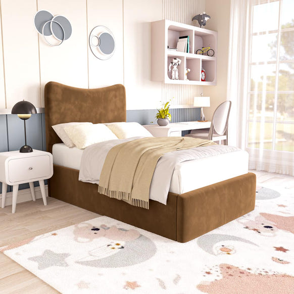 Cairo Kids Upholstered Bed - Mocca Plush Velvet