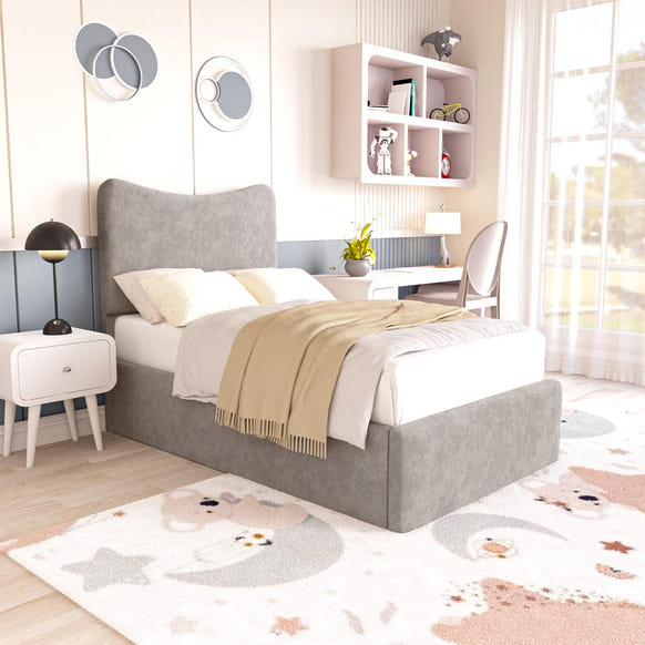Cairo Kids Upholstered Bed - Seal Grey Naples