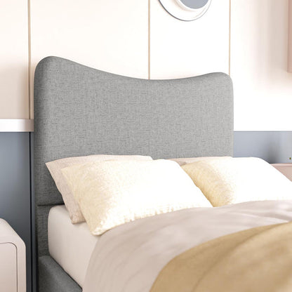 Cairo Kids Upholstered Bed - Silver Linoso