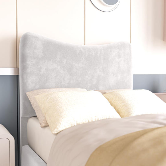 Cairo Kids Upholstered Bed - Silver Plush Velvet