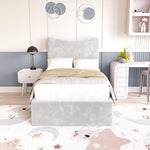 Cairo Kids Upholstered Bed - Silver Plush Velvet