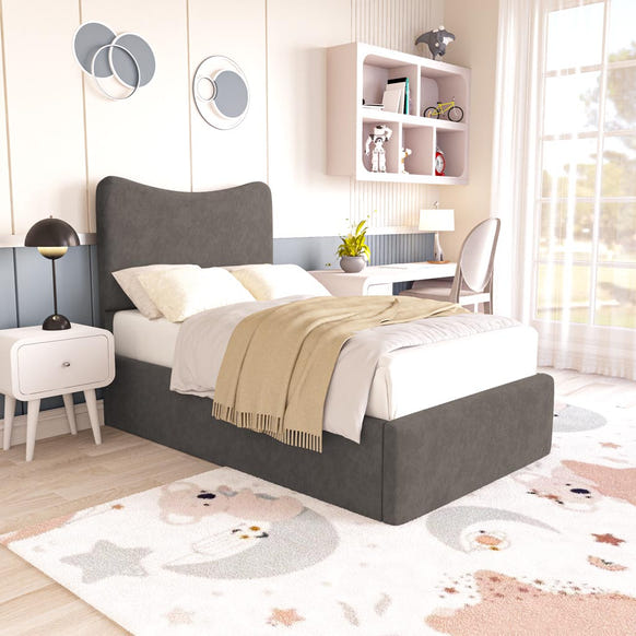 Cairo Kids Upholstered Bed - Slate Grey Naples