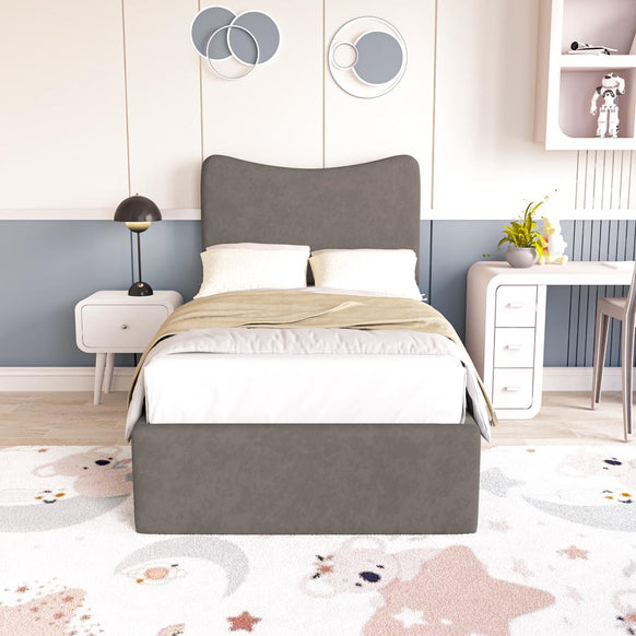 Cairo Kids Upholstered Bed - Slate Grey Naples
