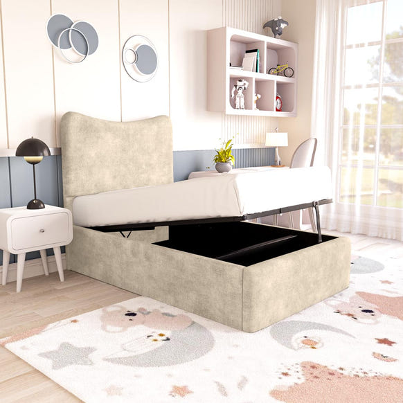 Cairo Kids Upholstered Ottoman Bed - Almond Coniston