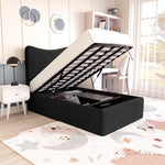 Cairo Kids Upholstered Ottoman Bed - Black Naples