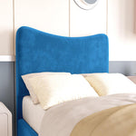Cairo Kids Upholstered Ottoman Bed - Blue Plush Velvet