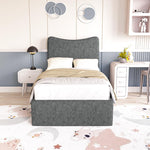 Cairo Kids Upholstered Ottoman Bed - Charcoal Chenille