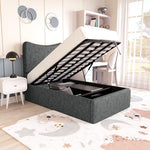 Cairo Kids Upholstered Ottoman Bed - Charcoal Chenille