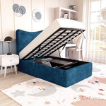 Cairo Kids Upholstered Ottoman Bed - Blue Coniston