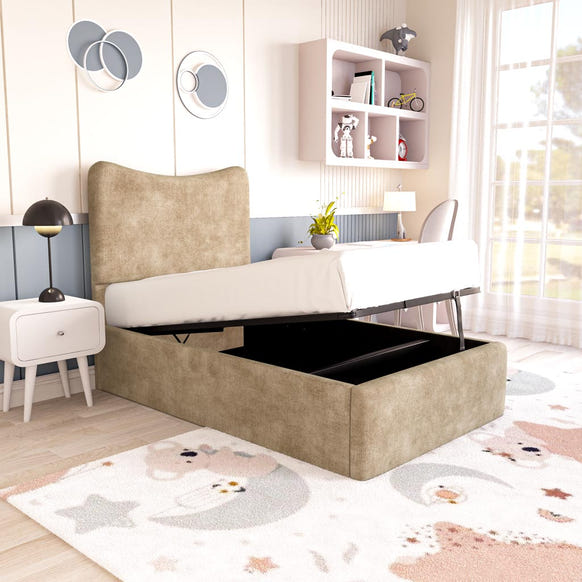 Cairo Kids Upholstered Ottoman Bed - Mink Coniston