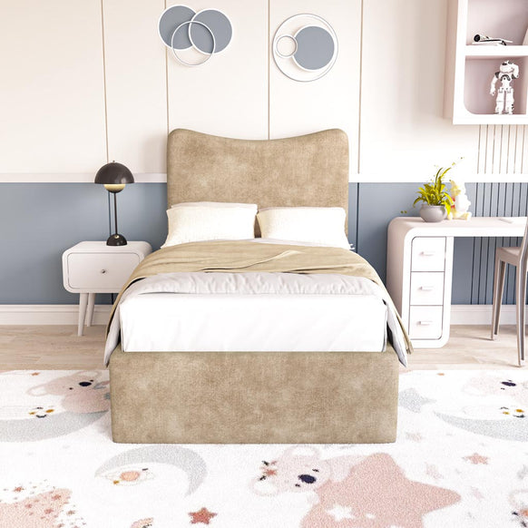 Cairo Kids Upholstered Ottoman Bed - Mink Coniston