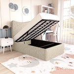 Cairo Kids Upholstered Ottoman Bed - Cream Chenille