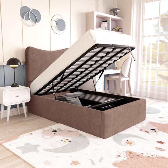 Cairo Kids Upholstered Ottoman Bed - Mauve Naples