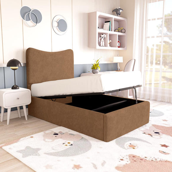 Cairo Kids Upholstered Ottoman Bed - Mink Naples