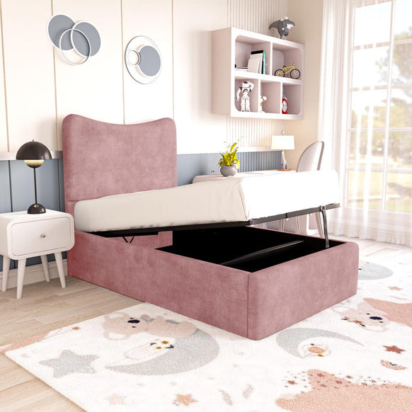 Cairo Kids Upholstered Ottoman Bed - Pink Coniston