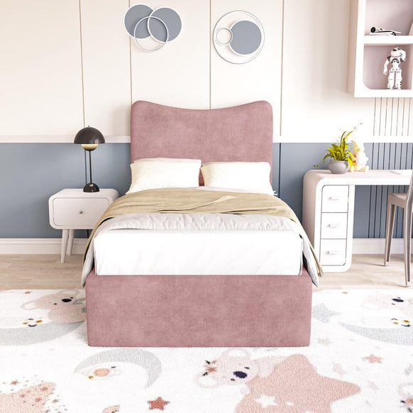 Cairo Kids Upholstered Ottoman Bed - Pink Coniston