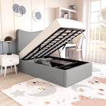 Cairo Kids Upholstered Ottoman Bed - Silver Linoso