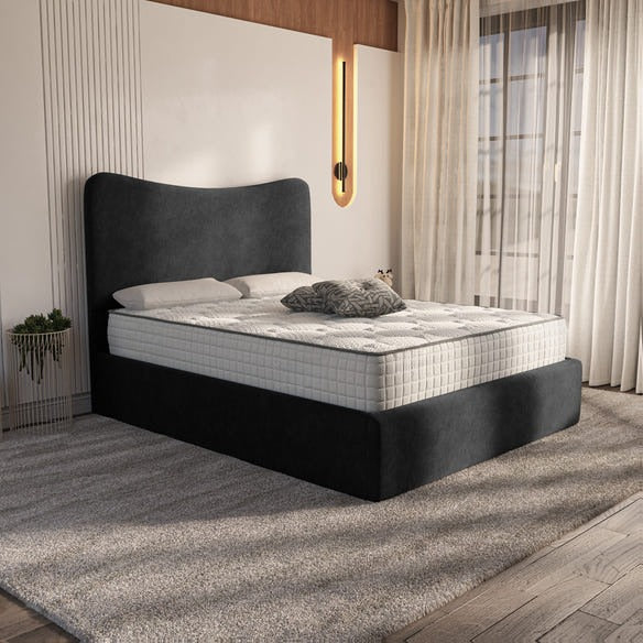 Cairo Upholstered Bed - Black Naples