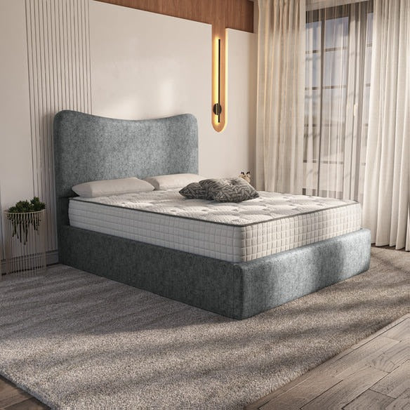 Cairo Upholstered Bed - Charcoal Chenille