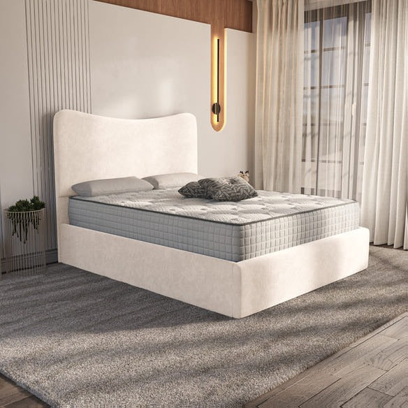 Cairo Upholstered Bed - Cream Naples