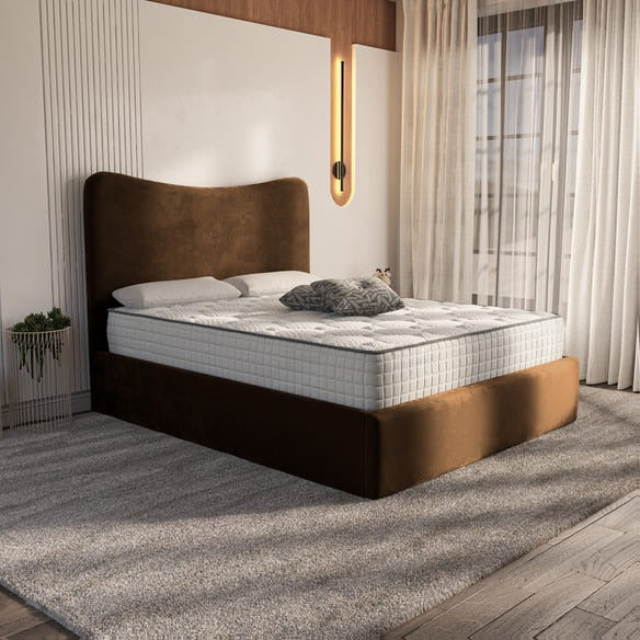Cairo Upholstered Bed - Mocca Plush Velvet