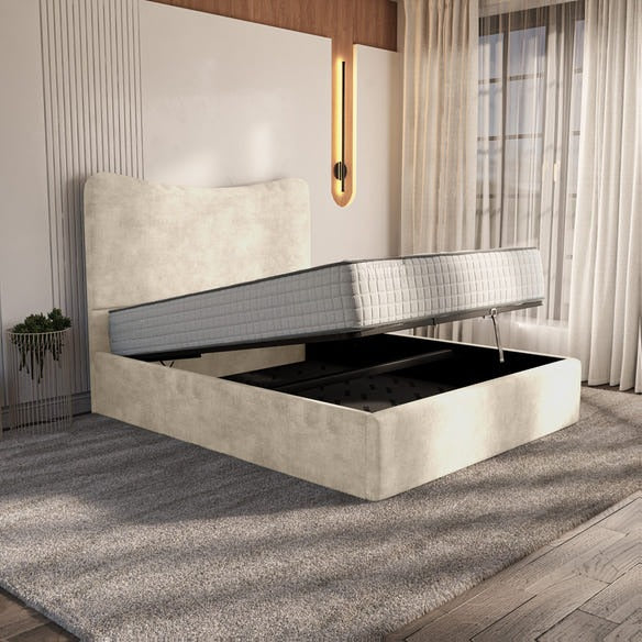 Cairo Upholstered Ottoman Bed - Almond Coniston