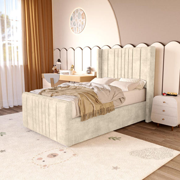 Cambridge Kids Upholstered Bed - Almond Coniston