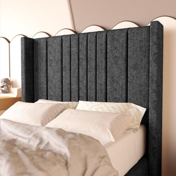 Cambridge Kids Upholstered Bed - Black Chenille