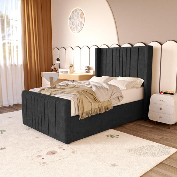 Cambridge Kids Upholstered Bed - Black Naples
