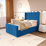 Cambridge Kids Upholstered Bed - Blue Plush Velvet