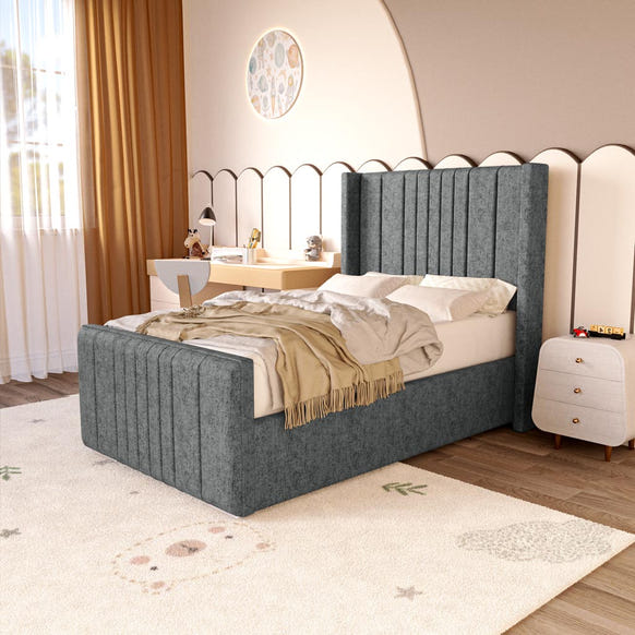 Cambridge Kids Upholstered Bed - Charcoal Chenille