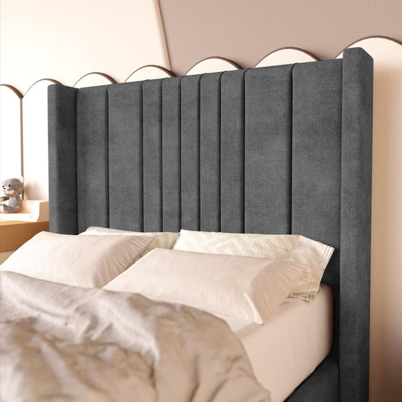 Cambridge Kids Upholstered Bed - Charcoal Coniston