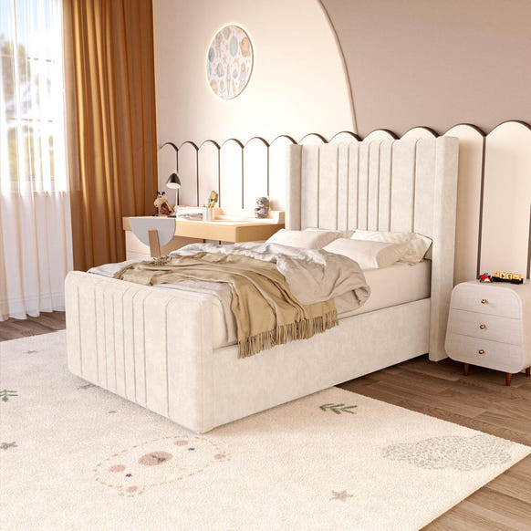 Cambridge Kids Upholstered Bed - Cream Naples