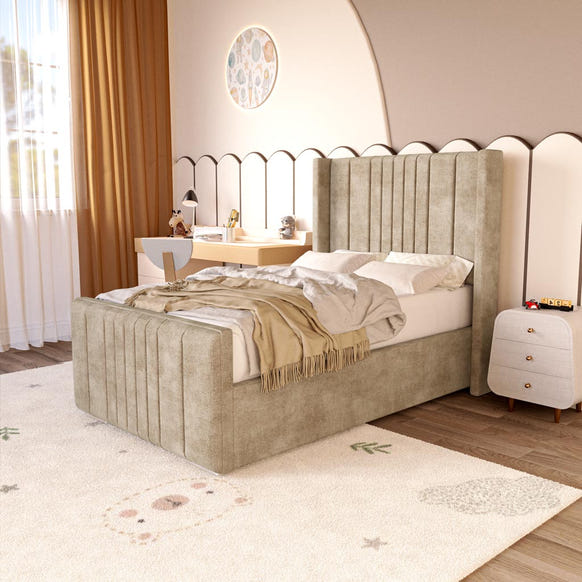 Cambridge Kids Upholstered Bed - Mink Coniston