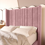 Cambridge Kids Upholstered Bed - Pink Plush Velvet