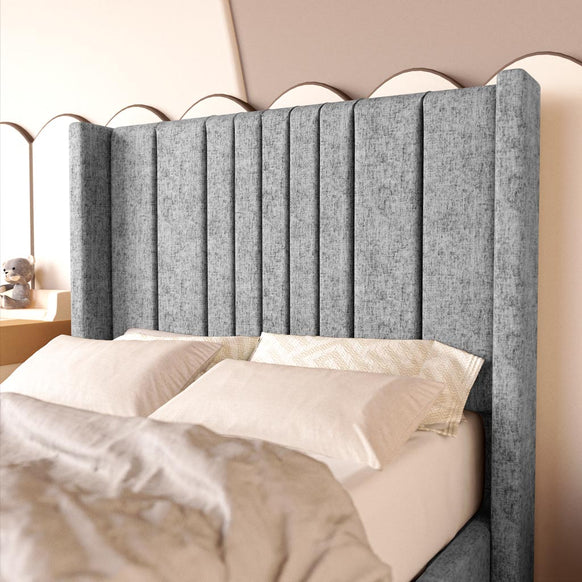 Cambridge Kids Upholstered Bed - Silver Chenille