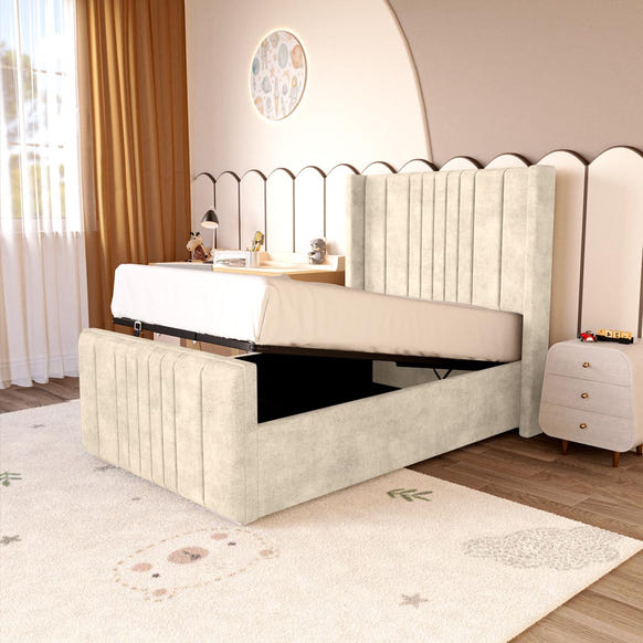 Cambridge Kids Upholstered Ottoman Bed - Almond Coniston